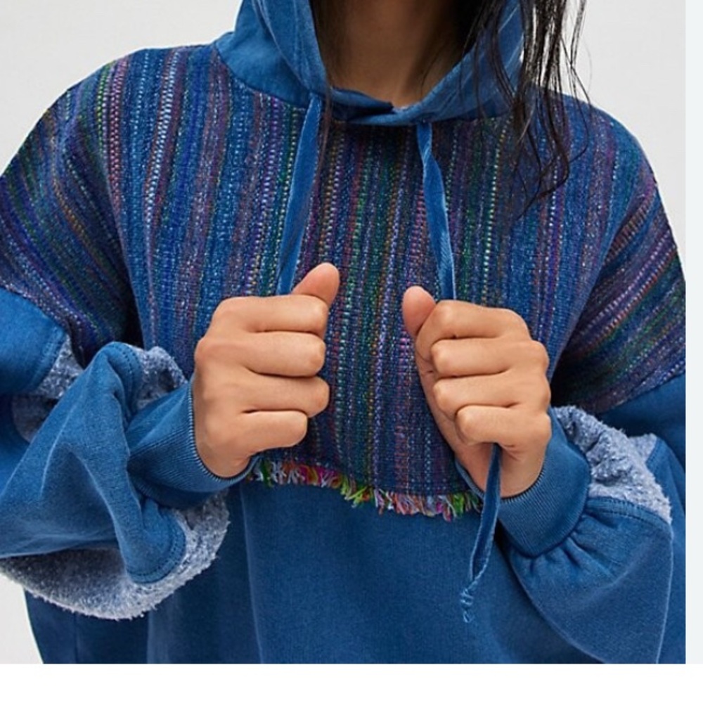 BDG Oversized  Hoodie SZ XL Blue Multicolor